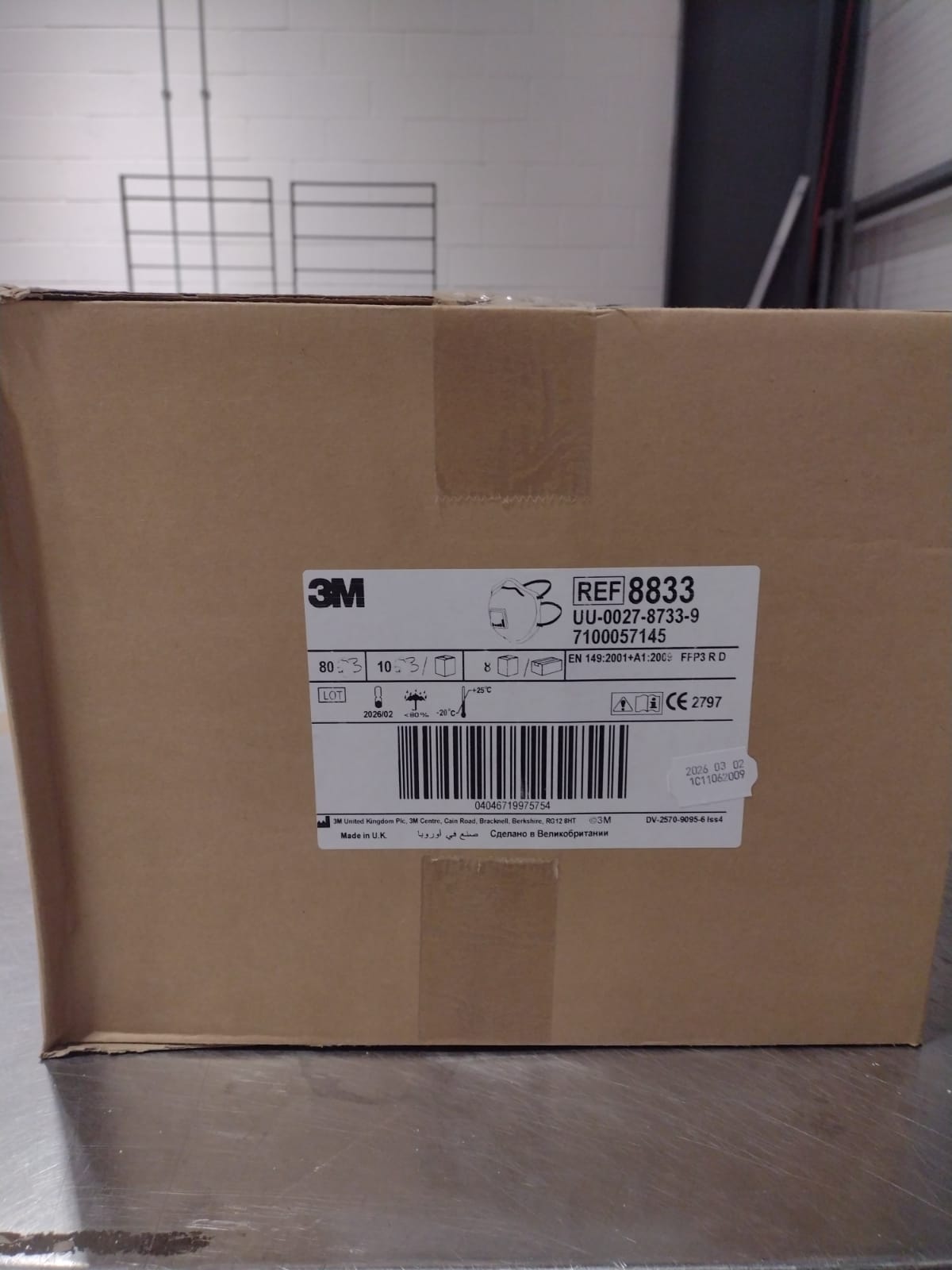 3M 8833 Valved FFP3 Dust Masks - Bulk Lot